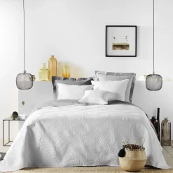 maxibazar Couvre Lit 2 Personnes Matelasse 220X240Cm Colombine Blanc- Couvre-Lits, Boutis Et Edredons