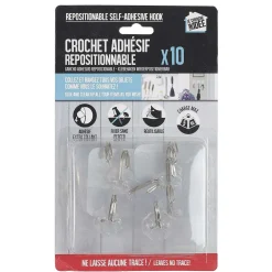 Bazar Malin|* Crochet Adhesif Repositionnable X10 Pièces