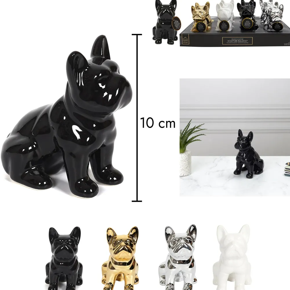 maxibazar Deco Mini Bulldog Ceramique 10Cm- Objets De Decoration