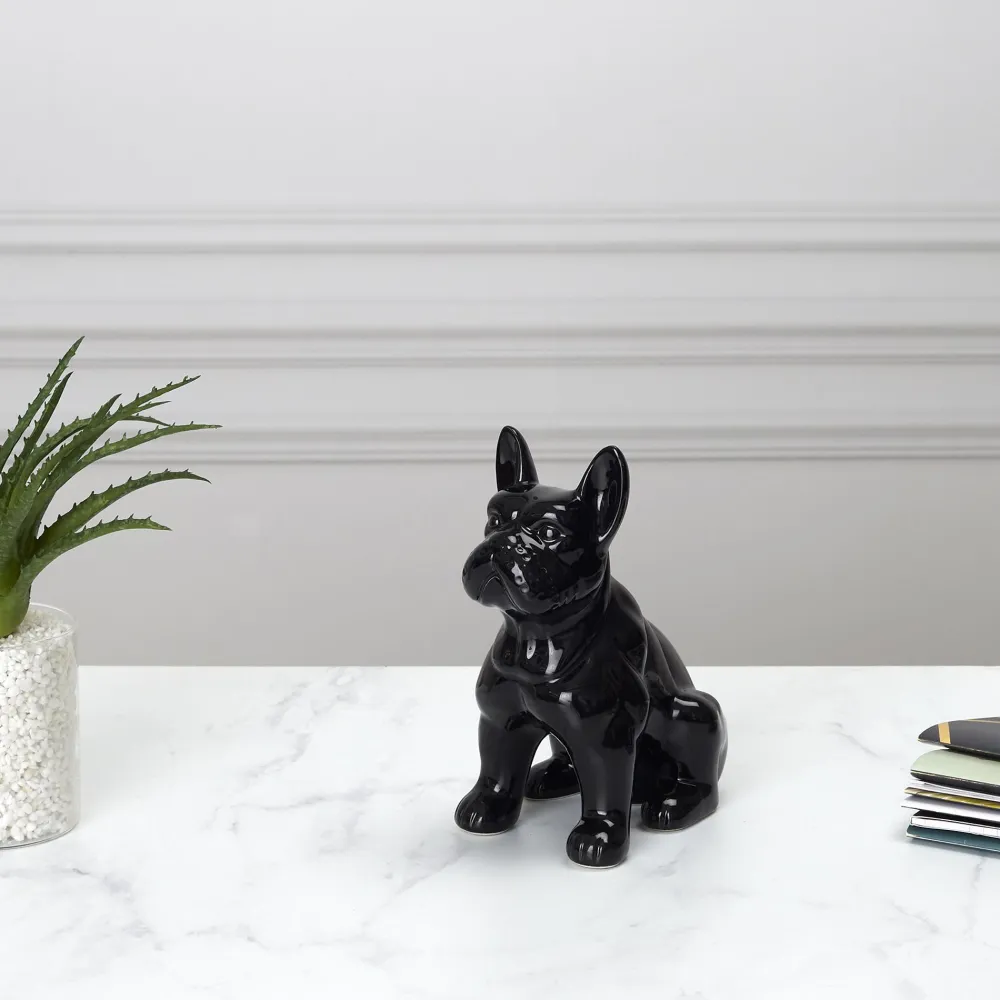 maxibazar Deco Mini Bulldog Ceramique 10Cm- Objets De Decoration