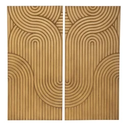 maxibazar Deco Murale Bois Marko D.80X80Cm- Objets Decoratifs Muraux