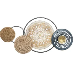 Atmosphera Deco Murale Metal Bois 98X50Cm- Plaques Murales