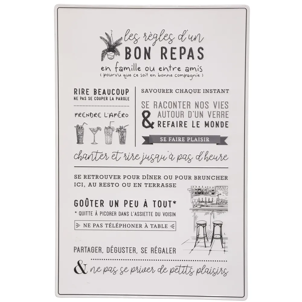 Atmosphera Deco Murale Metal Citation D.38X58Cm- Objets Decoratifs Muraux