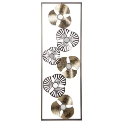 Atmosphera Deco Murale Metal Fleur Or 31X89Cm- Plaques Murales