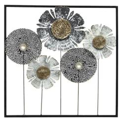 Atmosphera Deco Murale Metal Fleur 50X50Cm- Plaques Murales