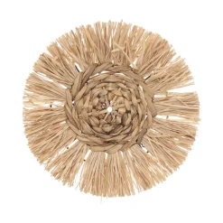 maxibazar Deco Murale Raphia X3 Pieces 25Cm 30Cm 36Cm- Decoration Murale