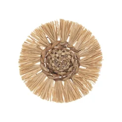 maxibazar Deco Murale Raphia X3 Pieces 25Cm 30Cm 36Cm- Decoration Murale