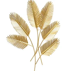 maxibazar Decoration Murale Bouquet Feuilles Palmier Dore 47X61Cm- Plaques Murales