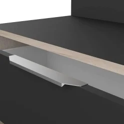 * Meubles De Cuisine>Desserte Cuisine En Bois Noir 2 Niches 1 Porte 1 Tiroir Mike