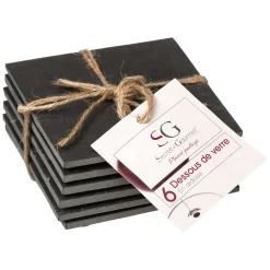 Cocktails Et Boissons|Secret de Gourmet Dessous De Verre X6 Pièces Ardoise 10X10Cm