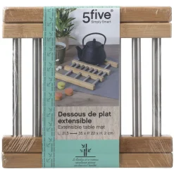 Cuisson|Five Dessous Plat Extensible Bambou Inox