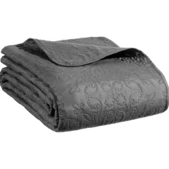 Atmosphera Dessus De Lit Arabesque Avec 2 Taies Gris Fonce 240X260Cm- Couvre-Lits, Boutis Et Edredons