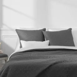 Atmosphera Dessus De Lit Arabesque Avec 2 Taies Gris Fonce 240X260Cm- Couvre-Lits, Boutis Et Edredons