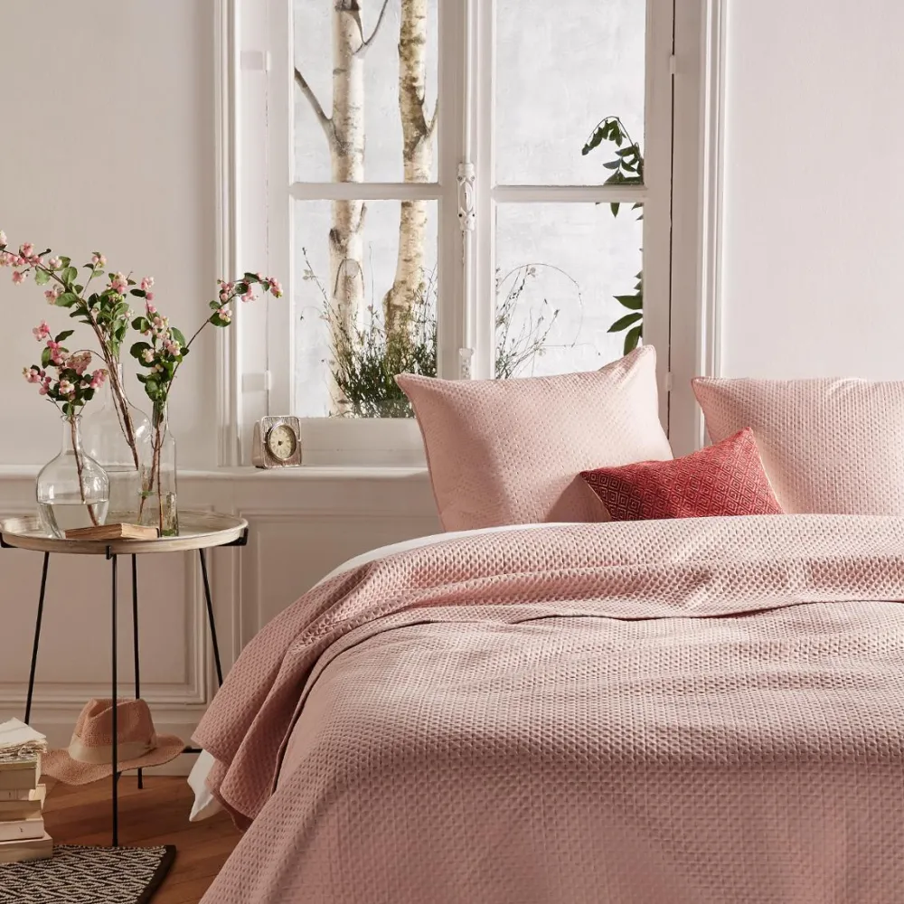Atmosphera Dessus De Lit Et 2 Taies Dolce Rose Poudre 260X240Cm- Couvre-Lits, Boutis Et Edredons