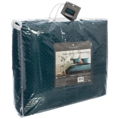 Atmosphera Dessus De Lit Et 2 Taies Dolce Bleu Canard 260X240Cm- Couvre-Lits, Boutis Et Edredons