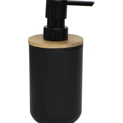 Accessoires De Salle De Bain|* Distributeur A Savon Bambou 300Ml Noir Bambou