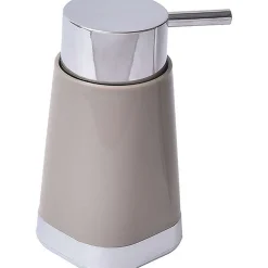 Accessoires De Salle De Bain|* Distributeur A Savon Base Chromee Taupe