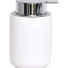 Accessoires De Salle De Bain|* Distributeur A Savon Dolomite Rond Pompe Chrome Blanc