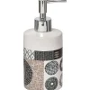 Accessoires De Salle De Bain|* Distributeur A Savon Dolomite Rond Imprime Masai