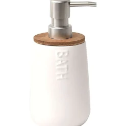 Accessoires De Salle De Bain|* Distributeur A Savon Dolomite Rond Bath Blanc Bambou