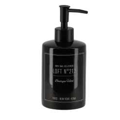 Accessoires De Salle De Bain|* Distributeur A Savon Dolomite Rond 320Ml Neo Retro Noir