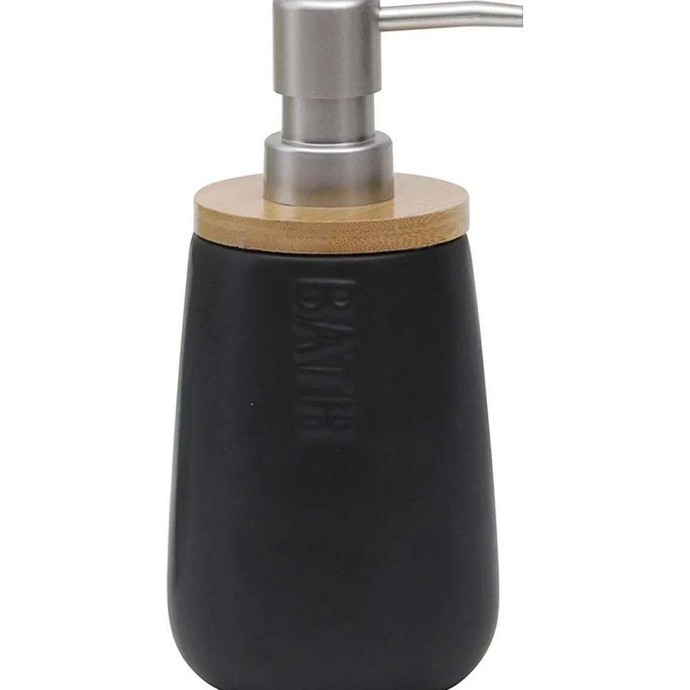 Accessoires De Salle De Bain|* Distributeur A Savon Dolomite Rond Bath 410Ml Noir Bambou