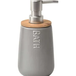Accessoires De Salle De Bain|* Distributeur A Savon Dolomite Rond Bath Gris Bambou