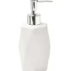 Accessoires De Salle De Bain|* Distributeur A Savon Gres Forme Losange Blanc