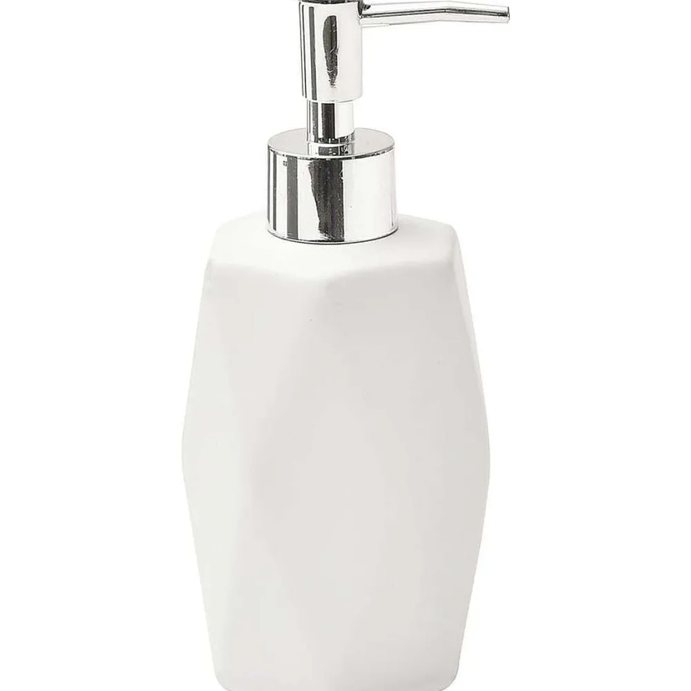 Accessoires De Salle De Bain|* Distributeur A Savon Gres Forme Losange Blanc