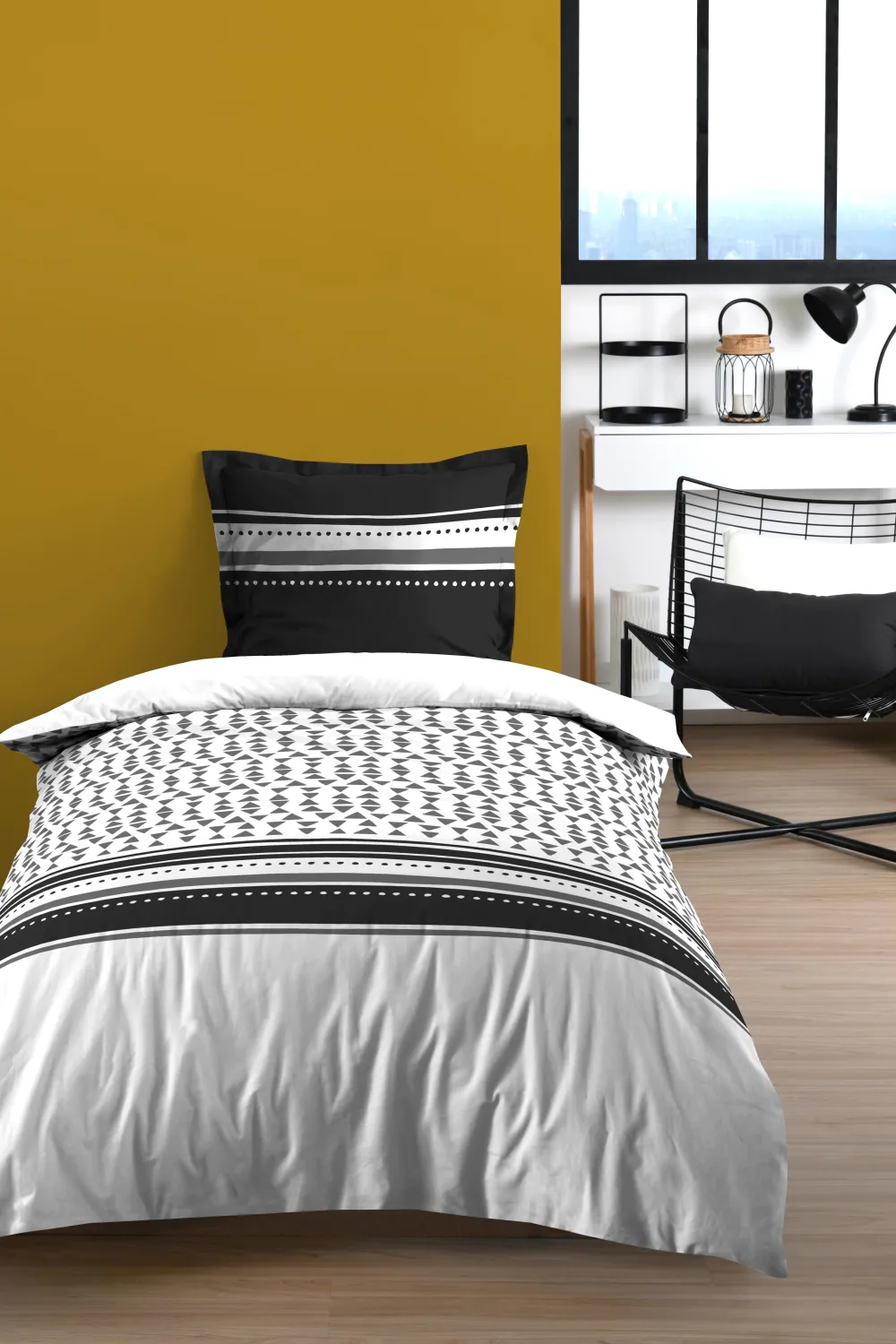 maxibazar Douglas Housse Couette 140X200Cm Et 2 Taies 63X63Cm 57 Fils- Housses De Couette