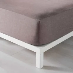 maxibazar Drap Housse 1 Personne 90X190Cm Actually Noisette- Draps Housse