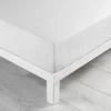 maxibazar Drap Housse 1 Personne 90X190Cm Lina Blanche- Draps Housse