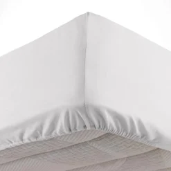 maxibazar Drap Housse 1 Personne 90X190Cm Lina Blanche- Draps Housse