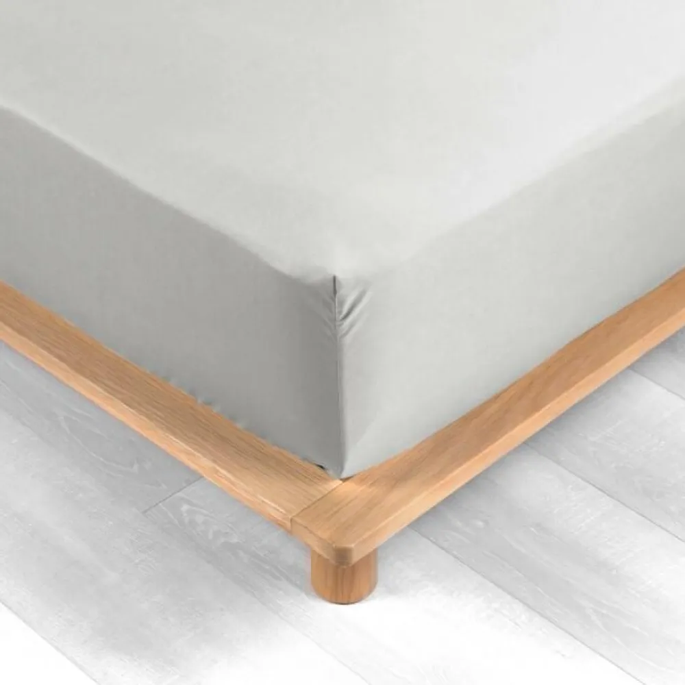 maxibazar Drap Housse 160X200Cm Percale Uni 78 Fils Blanc- Draps Housse