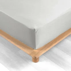 maxibazar Drap Housse 140X190Cm Percale Uni 78 Fils Blanc- Draps Housse