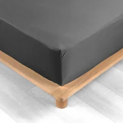 maxibazar Drap Housse 140X190Cm Percale Uni 78 Fils Acier- Draps Housse
