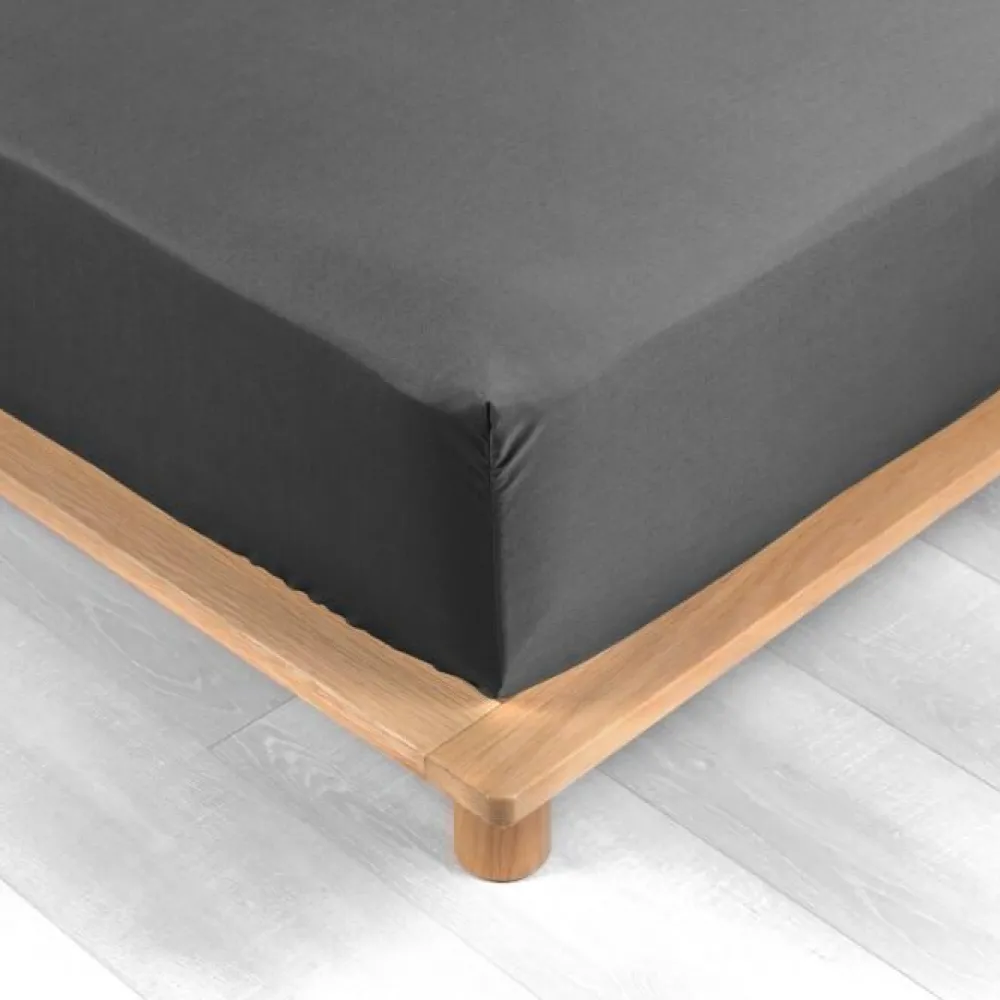 maxibazar Drap Housse 140X190Cm Percale Uni 78 Fils Acier- Draps Housse