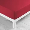 maxibazar Drap Housse 140X190Cm Uni 57 Fils Lina Marsala- Draps Housse
