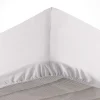 maxibazar Drap Housse 140X190Cm Uni Oscar Blanc- Draps Housse
