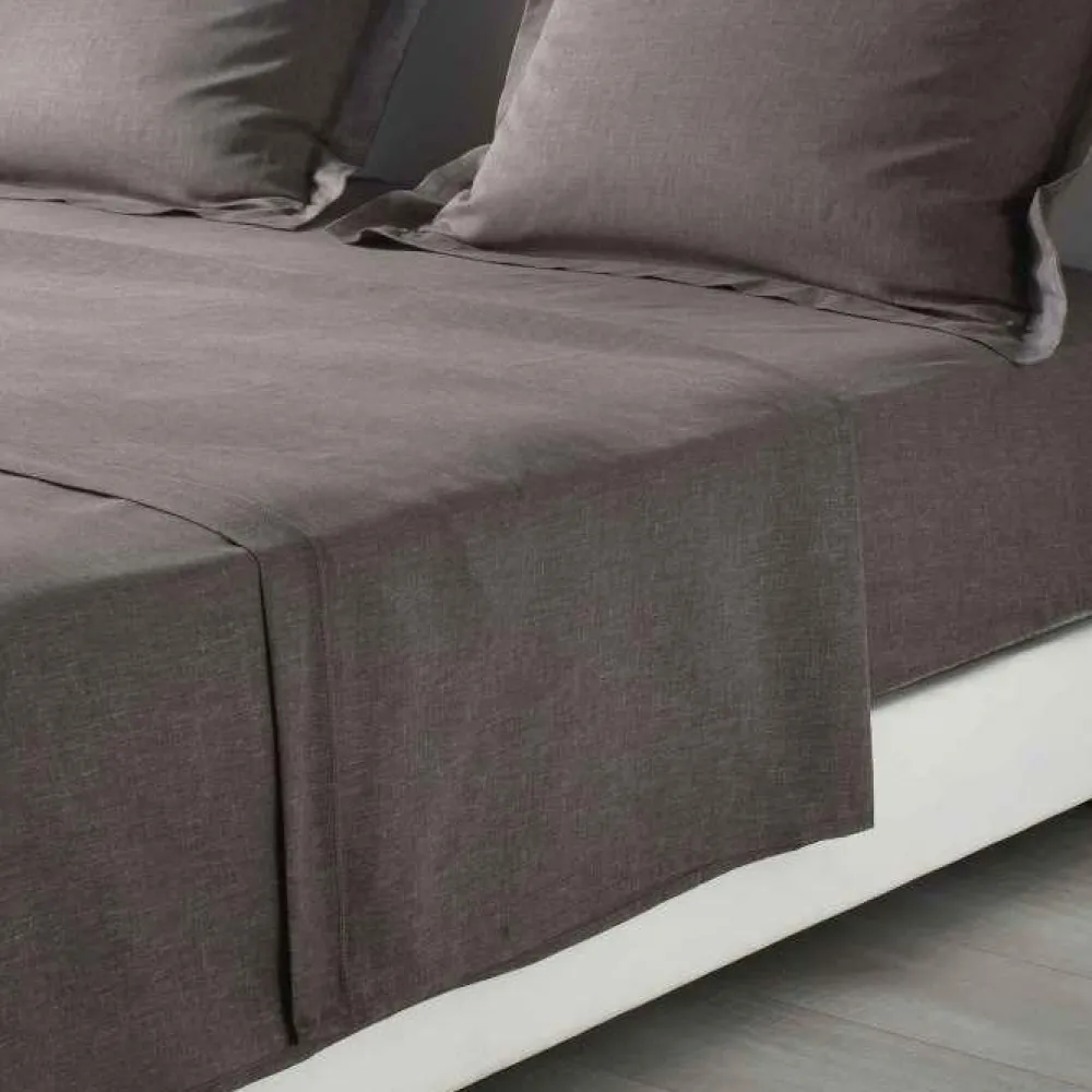 maxibazar Drap Plat 1 Personne 180X290Cm Actually Noisette- Draps Plat