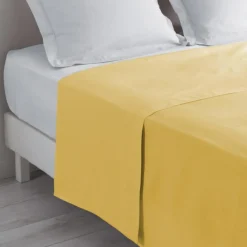 maxibazar Drap Plat 1 Personne 180X290Cm Lina Miel- Draps Plat