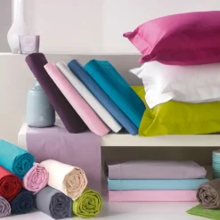 maxibazar Drap Plat 1 Personne 180X290Cm Lina Gris Souris- Draps Plat