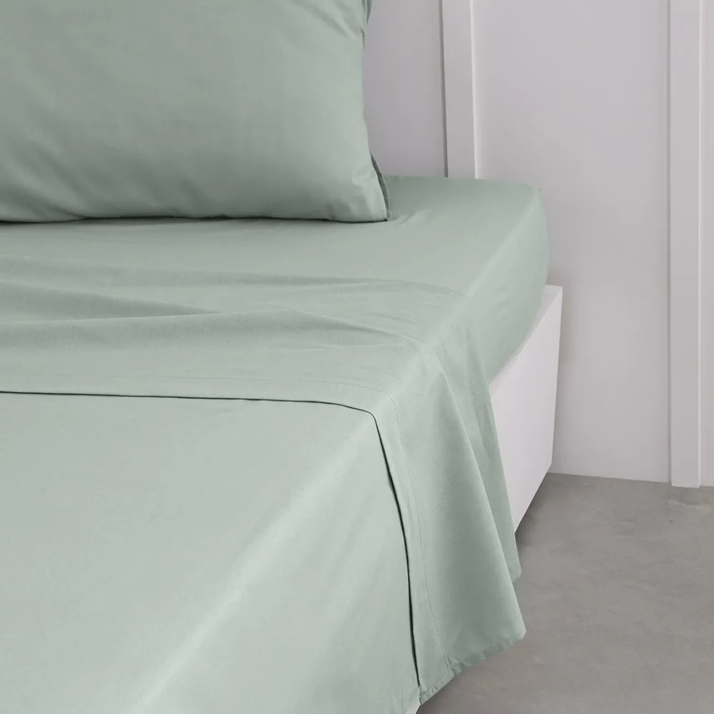 maxibazar Drap Plat 180X290Cm Celadon- Draps Plat