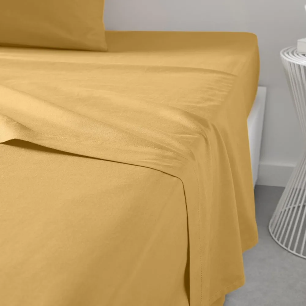 maxibazar Drap Plat 180X290Cm Ocre- Draps Plat