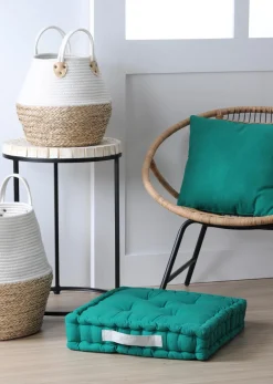 maxibazar Duo Coussin 45X45X10 Emeraude Perle- Matelas Et Coussins De Sol