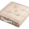 maxibazar Duo Coussin 45X45X10 Lin Ecru- Matelas Et Coussins De Sol