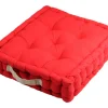 maxibazar Duo Coussin 45X45X10 Rouge Lin- Matelas Et Coussins De Sol