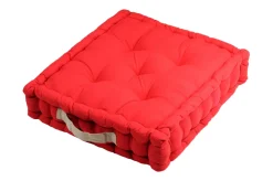 maxibazar Duo Coussin 45X45X10 Rouge Lin- Matelas Et Coussins De Sol