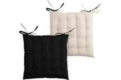 maxibazar Duo Galette 16Pts 40X40 Noir Lin- Galettes De Chaise