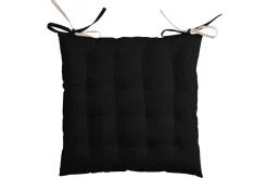 maxibazar Duo Galette 16Pts 40X40 Noir Lin- Galettes De Chaise